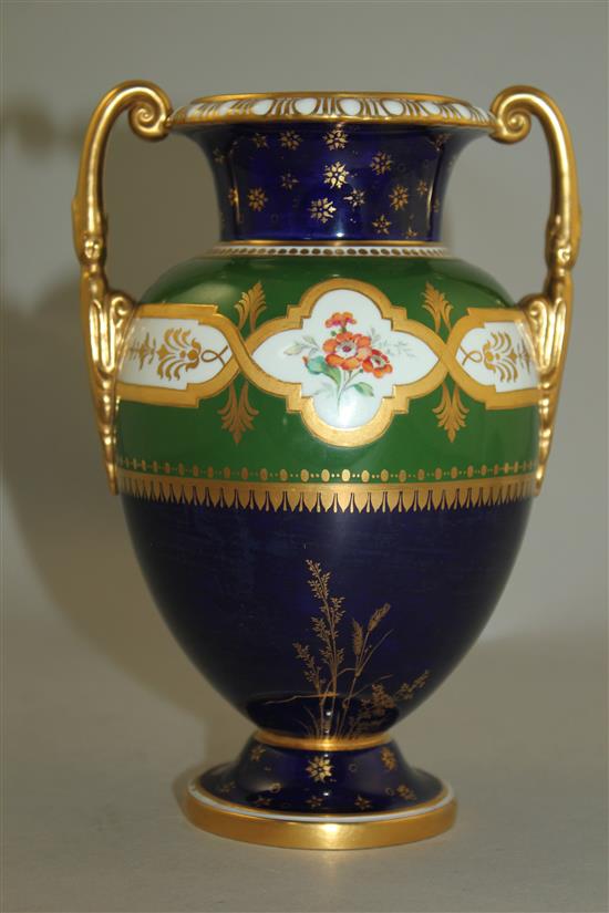 A Royal Crown Derby two handled vase, 18.5cm